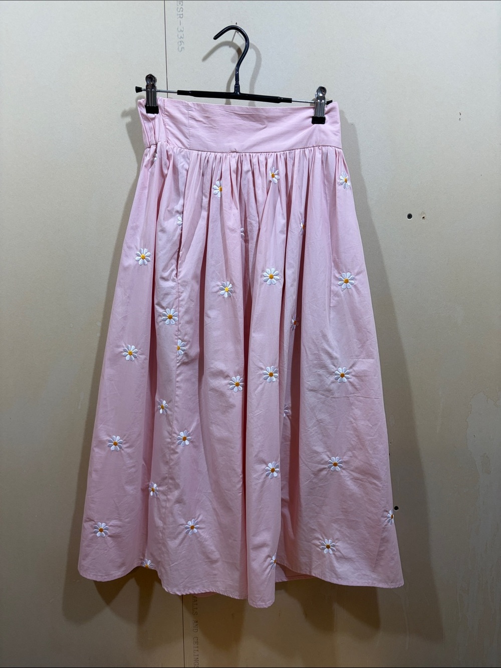 Sister Jane Pink Embroidered Daisy Tea Length Skirt A Line Midi Size S